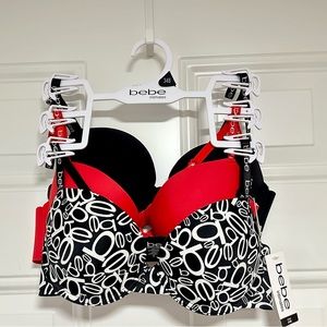 Bebe - 3 Pack Push Up Bras (Diminish Bra Line!) Tag Free